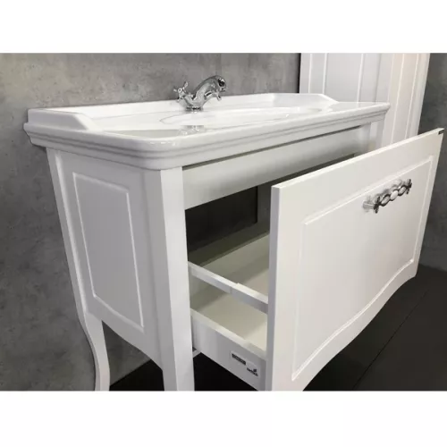 COMFORTY. Тумба-умывальник "Павия-100" белый глянец с раковиной COMFORTY 50110, изображение 8