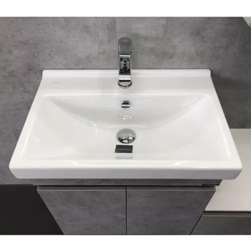 COMFORTY. Тумба-умывальник "Осло-60" бетон светлый с раковиной Fest 60, изображение 7