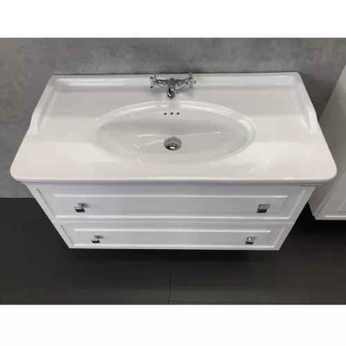 COMFORTY. Тумба-умывальник "Феррара-100" белый глянец с раковиной COMFORTY, изображение 2