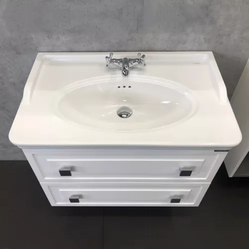 COMFORTY. Тумба-умывальник "Феррара-80 белый глянец с раковиной COMFORTY, изображение 3