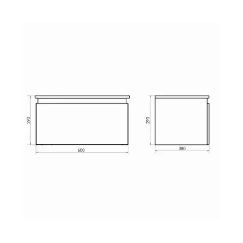 COMFORTY. Тумба подвесная "Осло-60" бетон светлый с белой столешницей без раковины, изображение 6