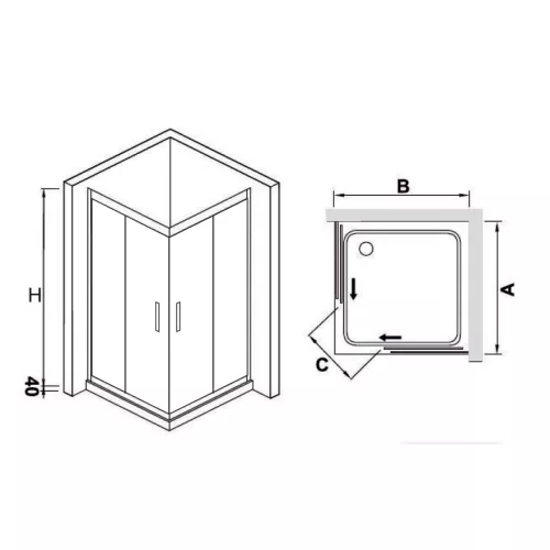Душевой уголок RGW HO-312 (HO-31 + Z-42), Цвет стекла: прозрачное, Цвет профиля: Хром, Выбрать размер: 1100x1100, изображение 3