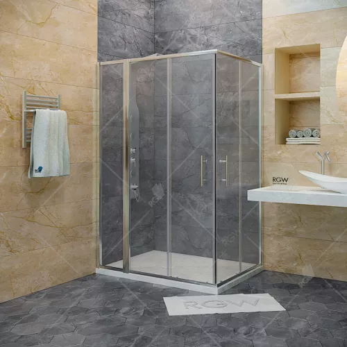 Душевой уголок RGW HO-42 (HO-31 + Z-41), Цвет стекла: прозрачное, Цвет профиля: Хром, Выбрать размер: 800x1100, изображение 2