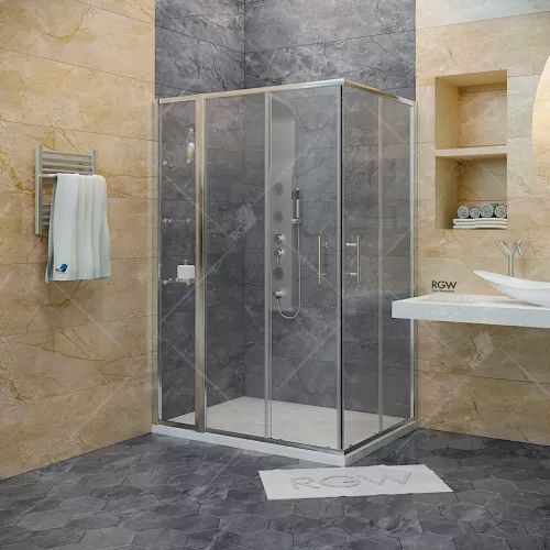 Душевой уголок RGW HO-43 (HO-31 + Z-42), Цвет стекла: прозрачное, Цвет профиля: Хром, Выбрать размер: 800x1100, изображение 2