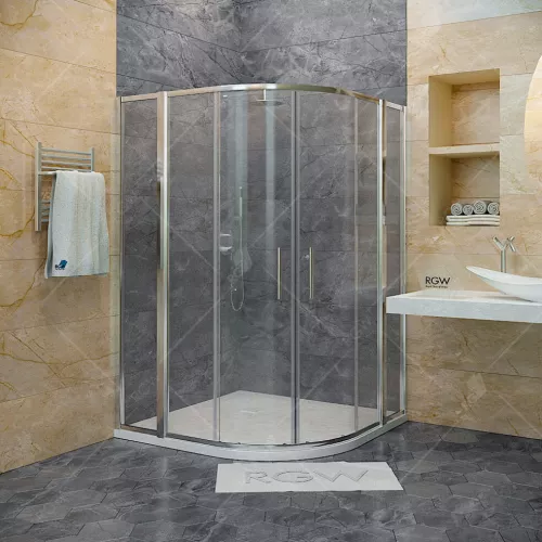 Душевой уголок RGW HO-511 (HO-51 + 2Z-41), Цвет стекла: прозрачное, Цвет профиля: Хром, Выбрать размер: 1100x1100, изображение 2