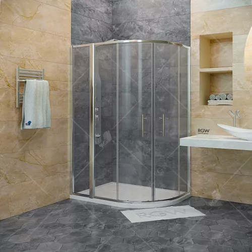 Душевой уголок RGW HO-61(HO-51 + Z-41), Цвет стекла: прозрачное, Цвет профиля: Хром, Выбрать размер: 1000x1300, изображение 2