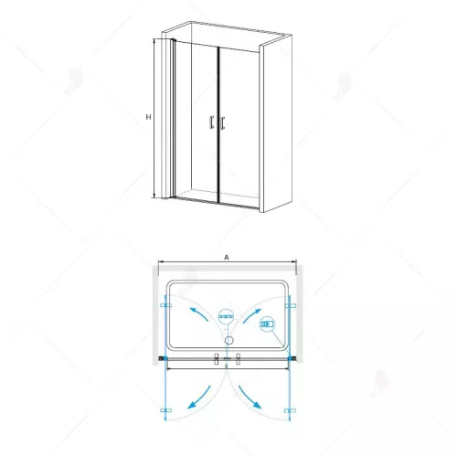 Душевая дверь RGW LE-06, Цвет стекла: прозрачное, Цвет профиля: Хром, Выбрать размер: 900, изображение 2