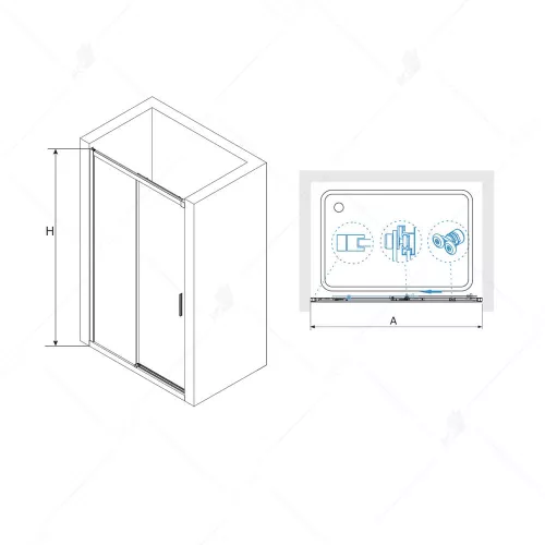 Душевая дверь RGW LE-12B, Цвет стекла: прозрачное, Цвет профиля: Черный, Выбрать размер: 110, изображение 3