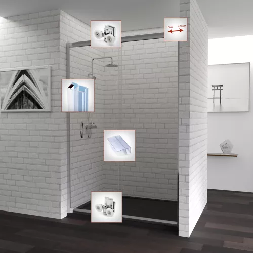 Душевая дверь RGW PA-016, Цвет стекла: матовое, Цвет профиля: Хром, Выбрать размер: 140, изображение 3