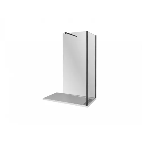 Боковая стенка Good Door WALK IN SP+P, Цвет стекла: прозрачное, Цвет профиля: Черный, Выбрать размер: 80