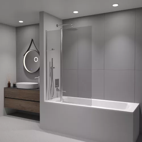 Шторка на ванну RGW SC-11, Цвет стекла: прозрачное, Цвет профиля: Хром, Выбрать размер: 100