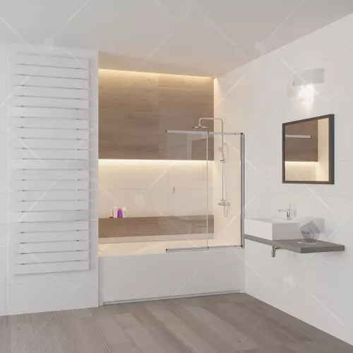 Шторка на ванну RGW SC-40, Цвет стекла: прозрачное, Цвет профиля: Хром, Выбрать размер: 100, изображение 2