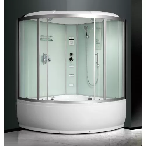 Душевая кабина Frank F662 четверть круга 150*150 высокий поддон, Комплектация: баня, изображение 2