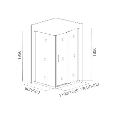 Боковая часть  Good Door ANTARES SP, Цвет стекла: прозрачное, Цвет профиля: Хром, Выбрать размер: 80, изображение 2