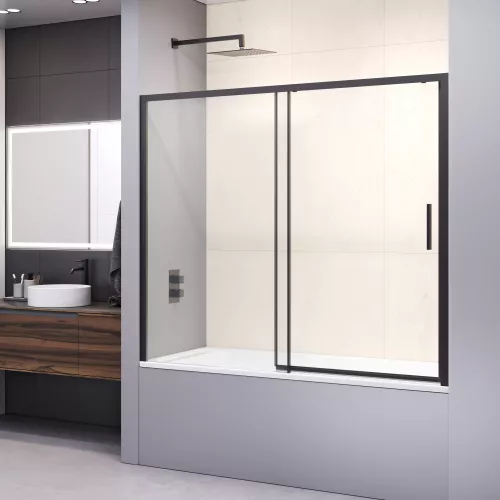 Шторка на ванну RGW SC-45B, Цвет профиля: Черный, Выбрать размер: 180