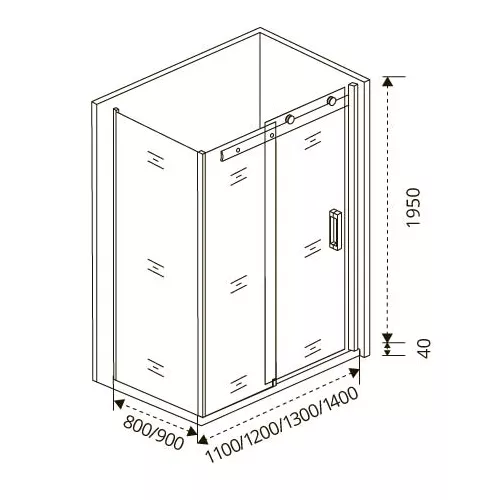 Боковая часть Good Door Puerta SP, Цвет стекла: прозрачное, Цвет профиля: Хром, Выбрать размер: 80, изображение 2