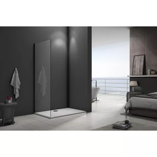 Боковая часть Good Door Galaxy SP, Цвет стекла: прозрачное, Цвет профиля: Черный, Выбрать размер: 70
