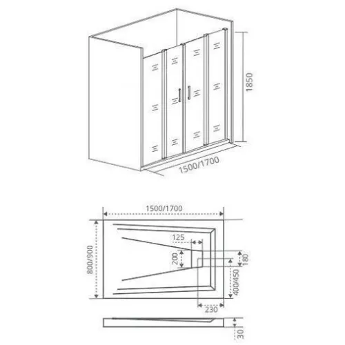 Душевая дверь раздвижная  Good Door LATTE WTW-TD, Выбрать размер: 150, Цвет стекла: прозрачное, изображение 3