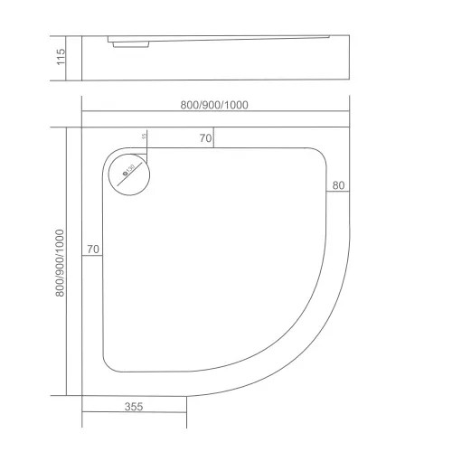 Акриловый поддон Good Door Раунд R, Выбрать размер: 80x80, изображение 3