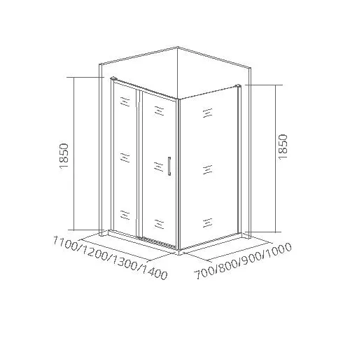 Боковая стенка Good Door Neo SP, Цвет стекла: прозрачное, Цвет профиля: Хром, Выбрать размер: 80, изображение 2