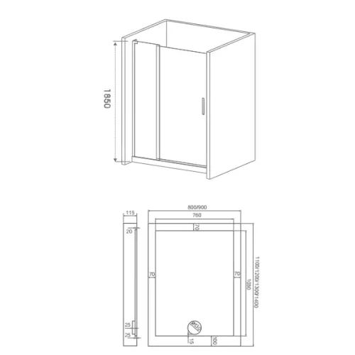 Душевая дверь распашная Good Door Mokka WTW, Выбрать размер: 110, Цвет стекла: прозрачное, изображение 4