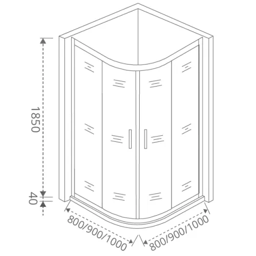 Душевой уголок Good Door LATTE R-G-WE  матовый без поддона, Выбрать размер: 80x80, Цвет стекла: матовое, изображение 4