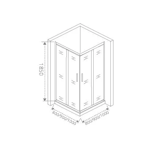 Душевой уголок Good Door Neo CR-C-CH 100х100 без поддона, Выбрать размер: 100х100, изображение 4