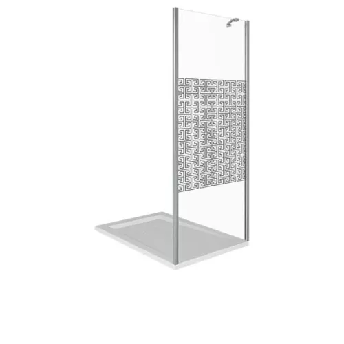 Боковая часть Good Door FANTASY SP с зеркальным рисунком, Цвет стекла: с рисунком, Цвет профиля: Хром, Выбрать размер: 80, изображение 2