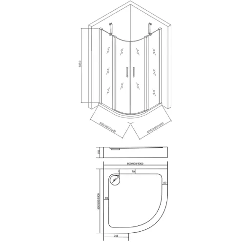 Душевой уголок Good Door Pandora R-T-CH/C-CH без поддона, Выбрать размер: 80x80, Цвет стекла: прозрачное, изображение 5