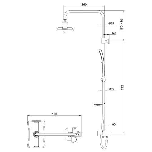 Душевой гарнитур Lemark LM8806C, изображение 2