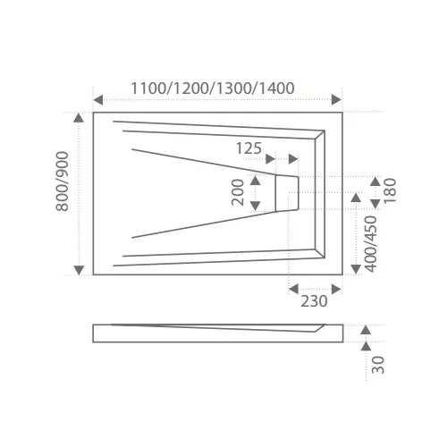 Поддон прямоугольный литьевой мрамор Good Door Атриум, Выбрать цвет: Белый, Выбрать размер: 110*70, изображение 3