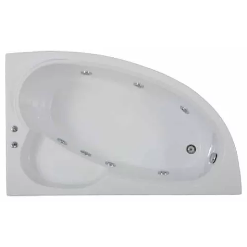 Ванна акриловая  BAS Сагра 160*100  L/R  с г/м, Комплектация: гидромассаж, Ориентация: Левая, изображение 2