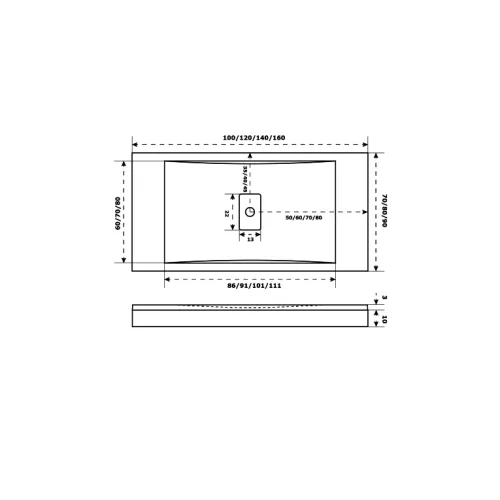 Поддон прямоугольный из литьевого мрамора Good Door Flow, Выбрать размер: 1000x700, Выбрать цвет: Белый, изображение 2
