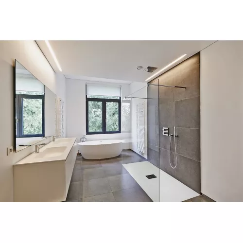 Поддон прямоугольный из литьевого мрамора Good Door Flow, Выбрать размер: 1000x700, Выбрать цвет: Белый, изображение 3