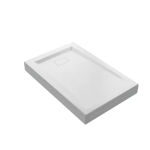 Поддон прямоугольный литьевой мрамор Good Door Атриум, Выбрать цвет: Белый, Выбрать размер: 110*70, изображение 2