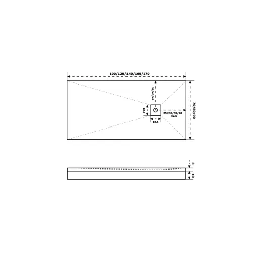 Поддон прямоугольный из литьевого мрамора Good Door Essentia, Выбрать размер: 1000x700, Выбрать цвет: Белый, изображение 2