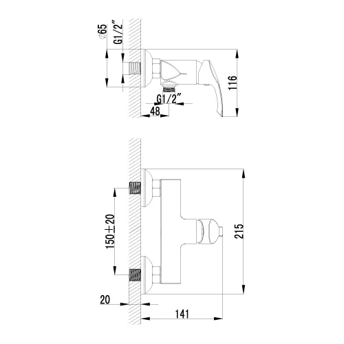 Смеситель Lemark Plus Strike LM1103C для душа, изображение 2