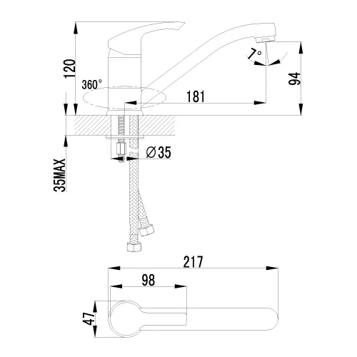 Смеситель Lemark Plus Strike LM1104C для кухни, изображение 2