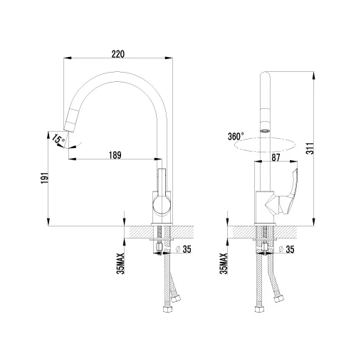 Смеситель Lemark Plus Strike LM1105C для кухни, изображение 2
