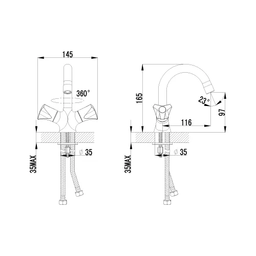 Смеситель Lemark Plus Strike LM1107C для раковины, изображение 2