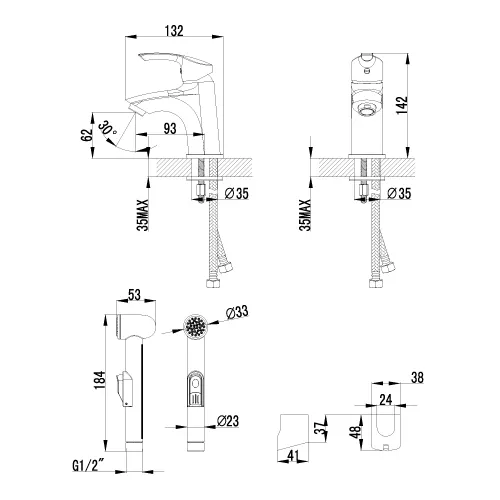 Смеситель Lemark Plus Strike LM1116C для биде, изображение 2