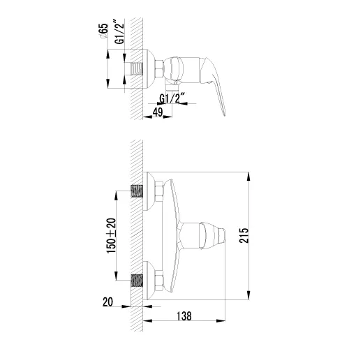 Смеситель Lemark Plus Advance LM1203C для душа, изображение 2