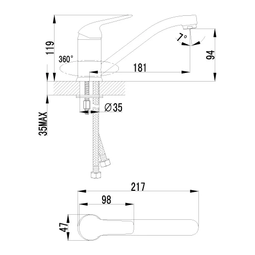 Смеситель Lemark Plus Advance LM1204C для кухни, изображение 2