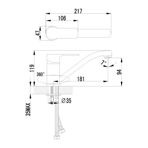 Смеситель Lemark Plus Grace LM1504С для кухни, изображение 2