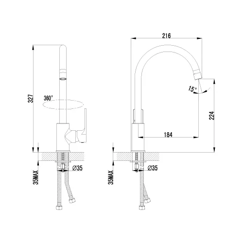 Смеситель Lemark Plus Grace LM1505C для кухни, изображение 2