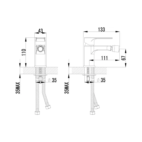 Смеситель Lemark Plus Grace LM1508C для биде, изображение 2