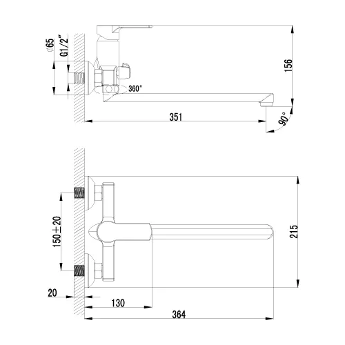 Смеситель Lemark Plus Grace LM1551C универсальный, изображение 2