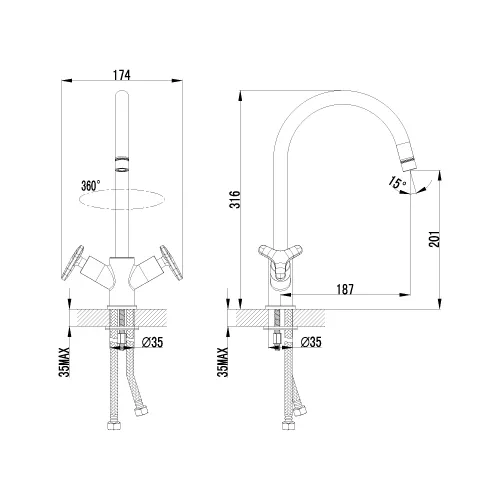 Смеситель Lemark Plus Spirit LM1905C для кухни, изображение 2