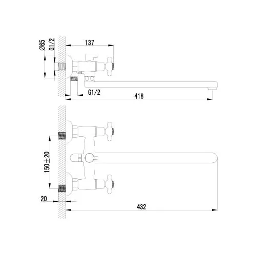 Смеситель Lemark Standard LM2112C универсальный, изображение 2