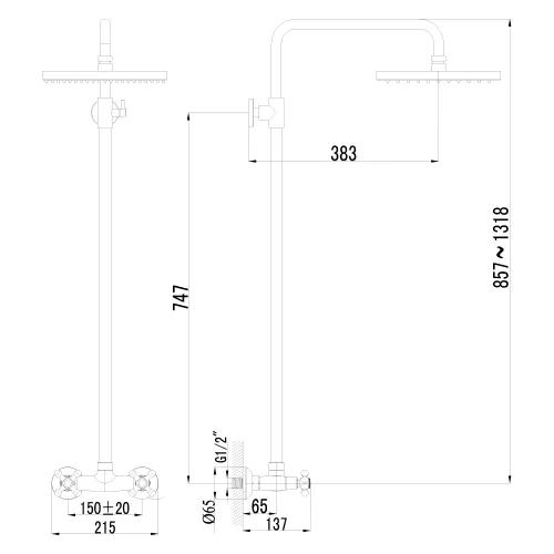 Душевая стойка Lemark Standard LM2160C, изображение 2